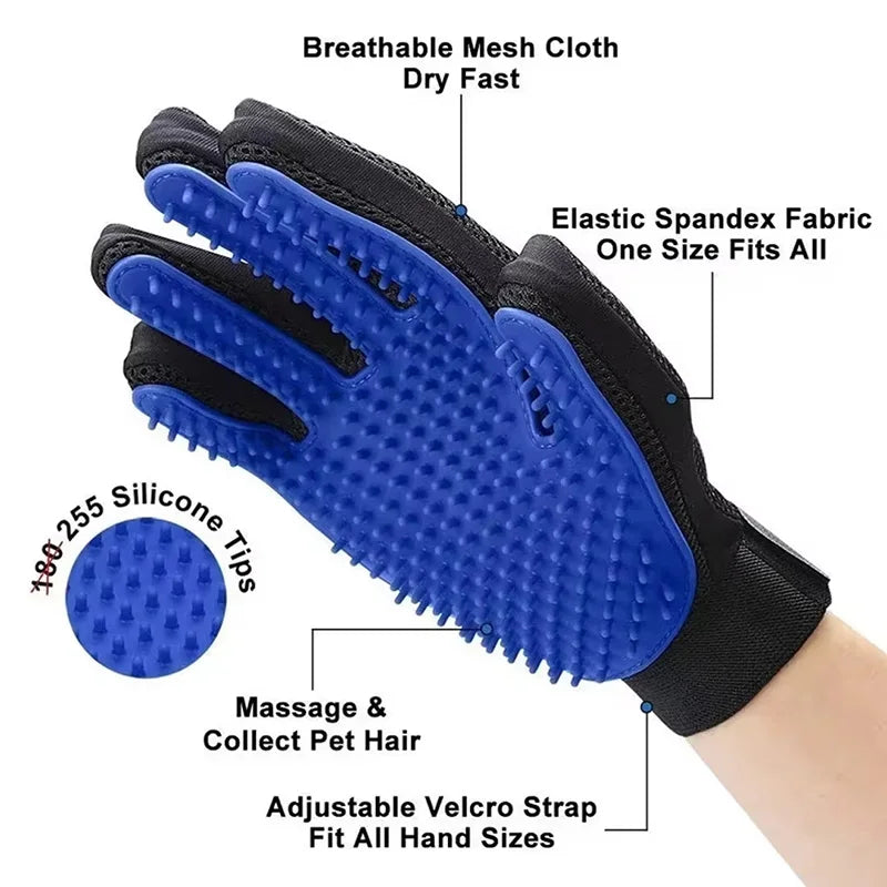 Pet Hair Remover Silicon Shower Gloves
