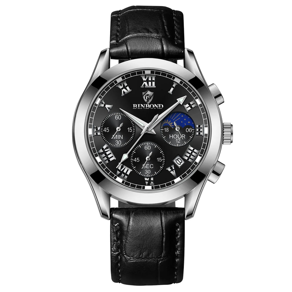 Men's Watch Multifunctional Threes Hands and Six Sub-dials Quartz Wristwatch