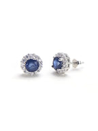 Natural Sapphire Stud Earrings Sterling 925 Silver Gemstone 5mm 1.2 Carat