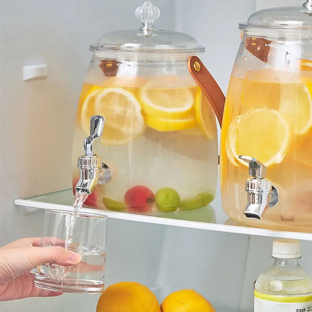 3/5/9L Large Capacity Cold Water Kettle with Tap Clear Fruit Tea Cold Brewing Kettle Drink Dispensers