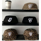 Elegant British Style Retro Plaid Fl Flat Brim High-End Embroidered Baseball Cap Flattering For Big Heads