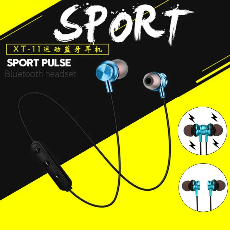 Sports magnet Stereo Bluetooth Earphone With HD Mic Wireless Sport Headset Earbuds For Android IOS
