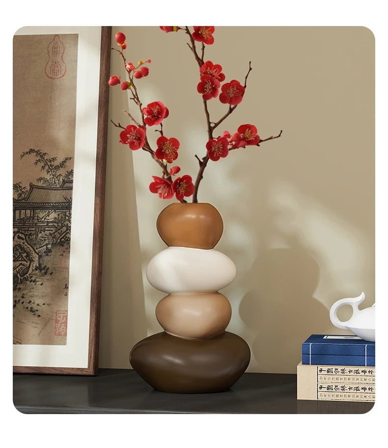 Home Decpr Stone Running Vase Living Room Niche Entrance Cabinet TV Cabinet Decoration Stone Shaped Ornaments Housewarming Gift