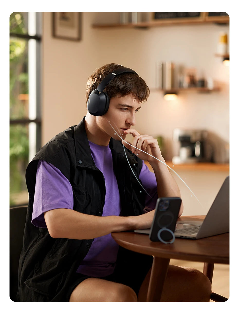 Wireless Bluetooth Headphones 43dB Hybrid Active Noise Cancellation Hi-Res LDAC 75H Spatial Audio Headset Earphones