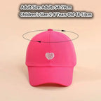 Heart-embroidered Baseball Cap for Girls Cute Breathable Children's Baseball Hat Sun Protection Tool UV Protection