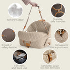 Dog Car Seat for Small Dogs, 3-in-1 Travel Carrier & Dog Bed for Car, Washable, Anti-Slip, Safety Straps, Fits Front & Back Seat