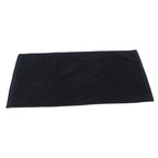 Black rectangular towel on a white background