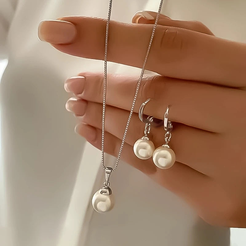 Pearl Pendant Imitation Jewelry Set for Women