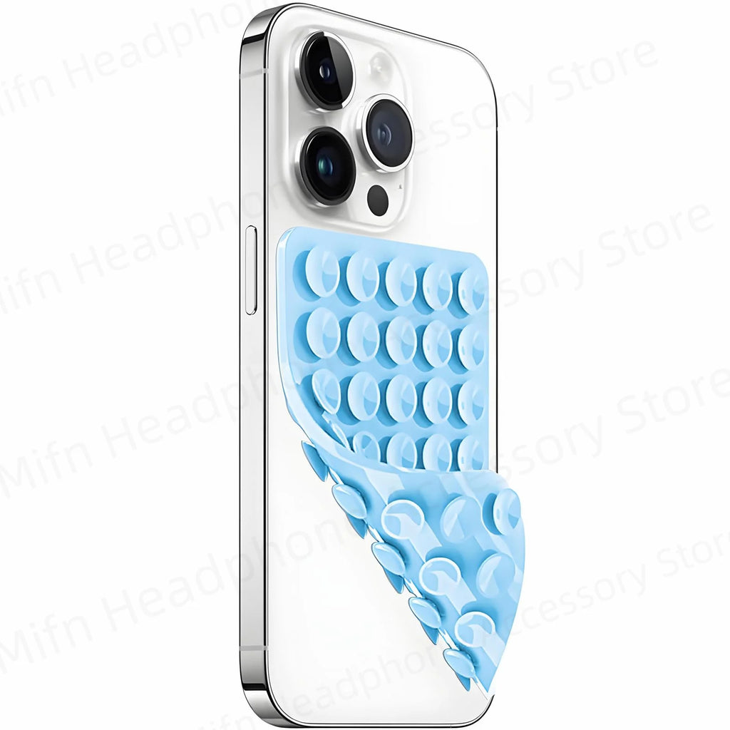 Phone case with blue bubble design on a white background