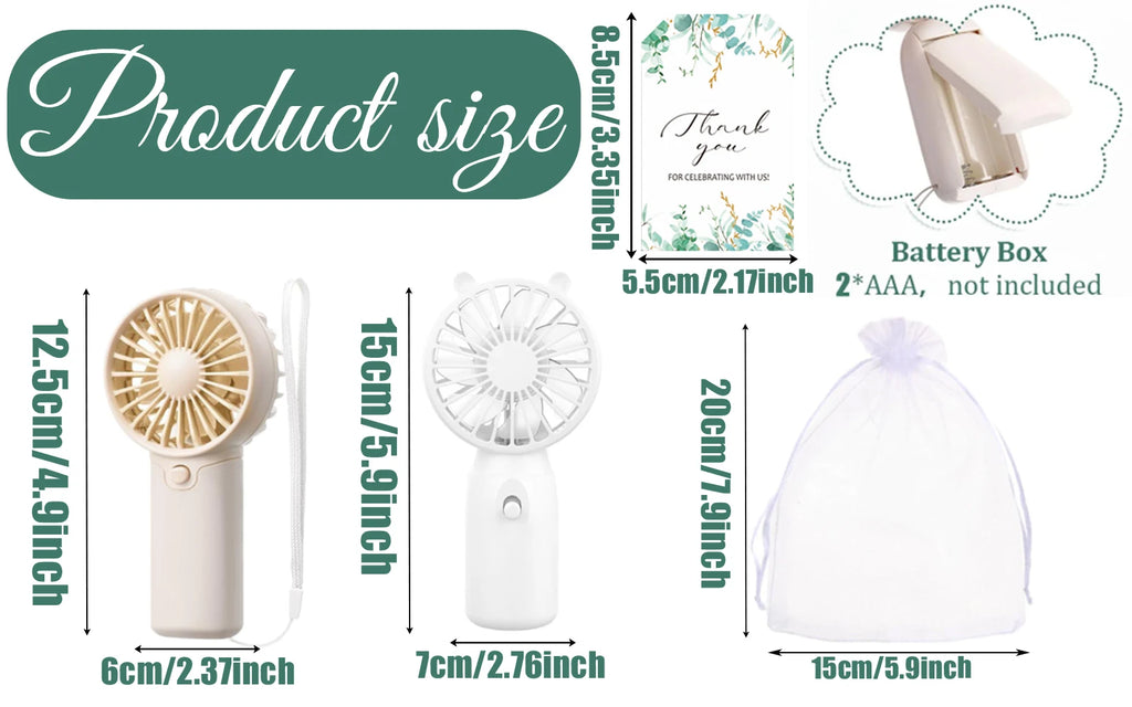 12-80PCS Portable Fans Bulk for Wedding Battery Operated