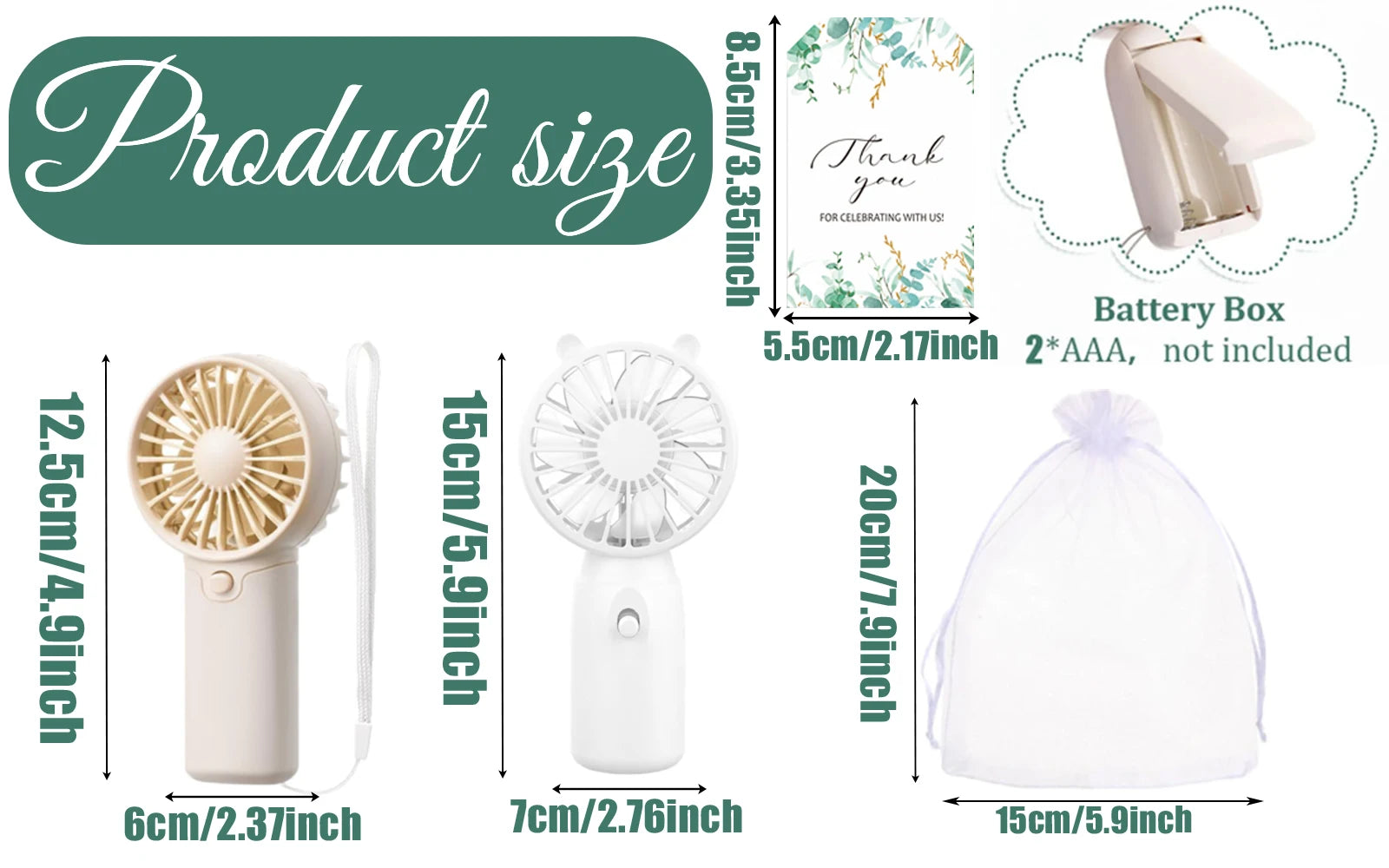 12-80PCS Portable Fans Bulk for Wedding Battery Operated