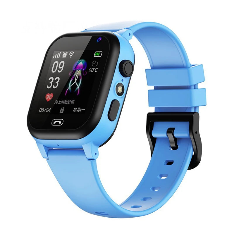 Smartwatch with a blue strap on a white background
