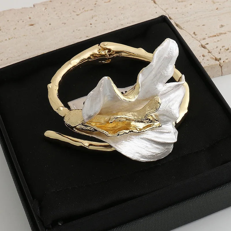 Flower Design Open Bracelet