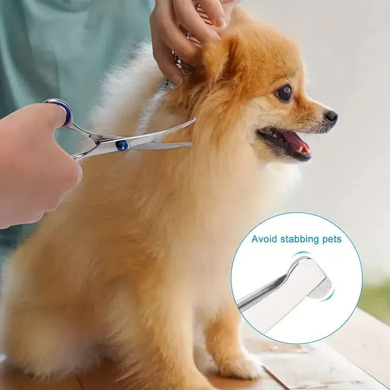 Pet Safe Scissors - Ambidextrous Stainless Steel Dog Grooming Shears