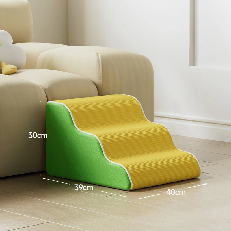 Dog Cat Ramp Ladder 3/4 Step Pet Stair Memory Foam Sponge Dogs Sofa Removable and Washable Training Pet Ramp Stairs Pet Supplies