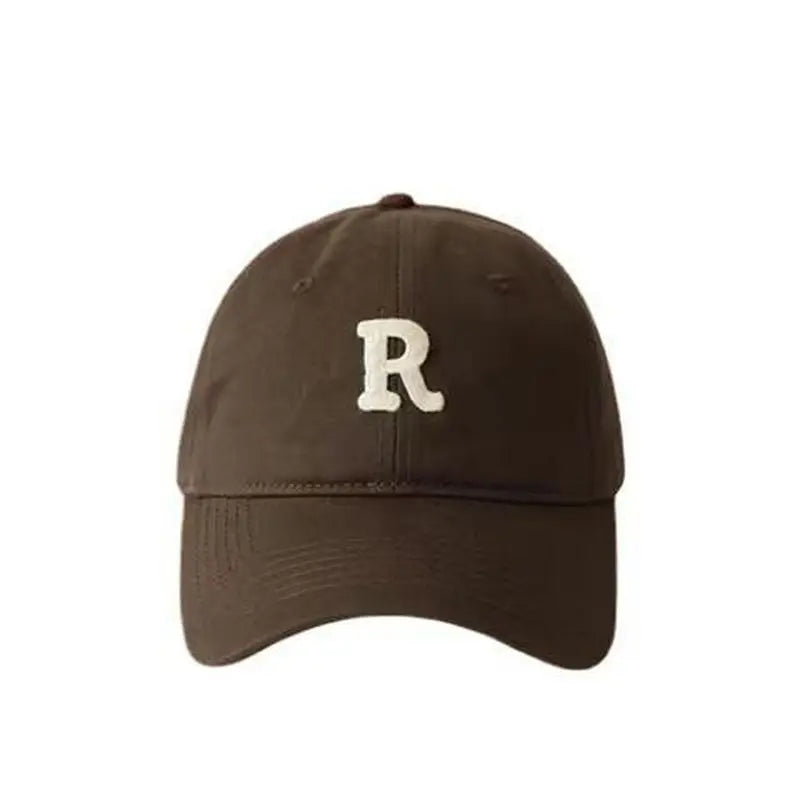 Letter-printed baseball cap for unisex, versatile curved brim