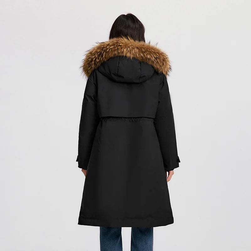 Down Jacket Women Goose Down Winter Waterproof Oil-proof Stain-proof Outerwear
