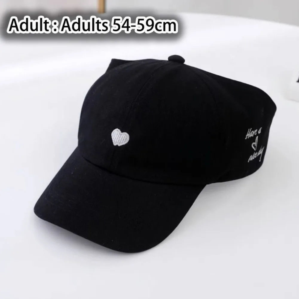 Heart-embroidered Baseball Cap for Girls Cute Breathable Children's Baseball Hat Sun Protection Tool UV Protection