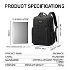 Lightweight Backpack for Men,Large Capacity Business Travel Laptop Bag,2-in-1 Casual Commuter Daypack for Work/College,Durable