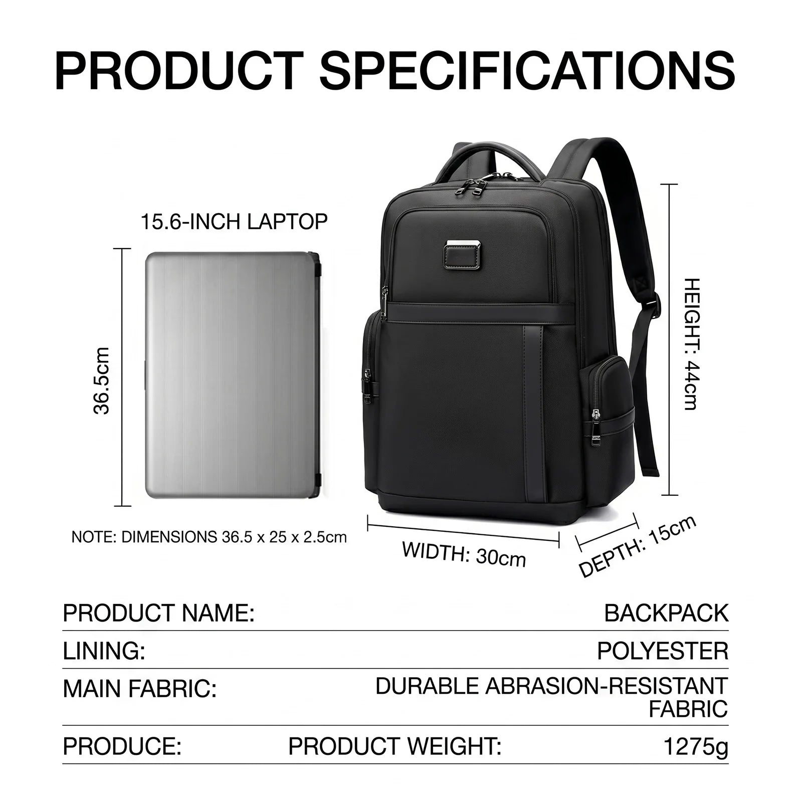 Lightweight Backpack for Men,Large Capacity Business Travel Laptop Bag,2-in-1 Casual Commuter Daypack for Work/College,Durable