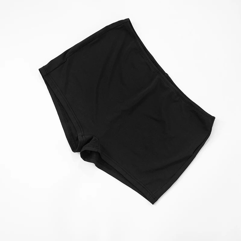 Women Two-Piece Side Split Bodysuit+Shorts