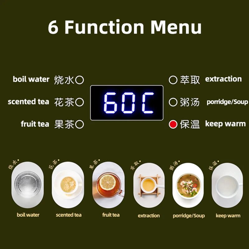 800ml Automatic Steam Spray Teapot with Filter Electric Kettle Multifunction Glass Health Pot Thermo Pot Home Boil Water Kettle