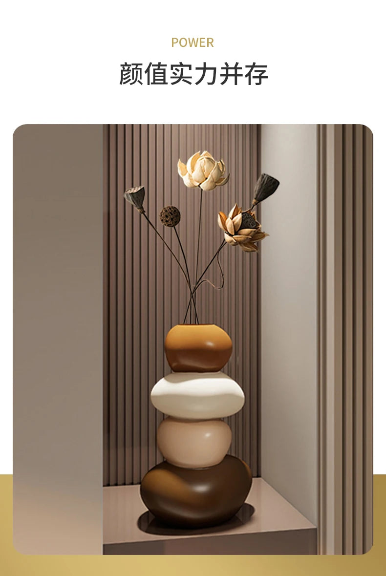Home Decpr Stone Running Vase Living Room Niche Entrance Cabinet TV Cabinet Decoration Stone Shaped Ornaments Housewarming Gift