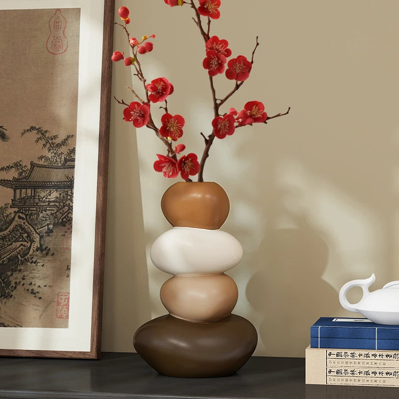 Home Decpr Stone Running Vase Living Room Niche Entrance Cabinet TV Cabinet Decoration Stone Shaped Ornaments Housewarming Gift
