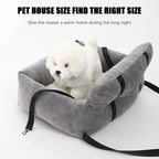 Dog Car Seat Pet Travel Booster Seat with Handle Dog Safety Car Seat Dog Car Bed Dual-Use for Car and Home Travel Carrier Bed
