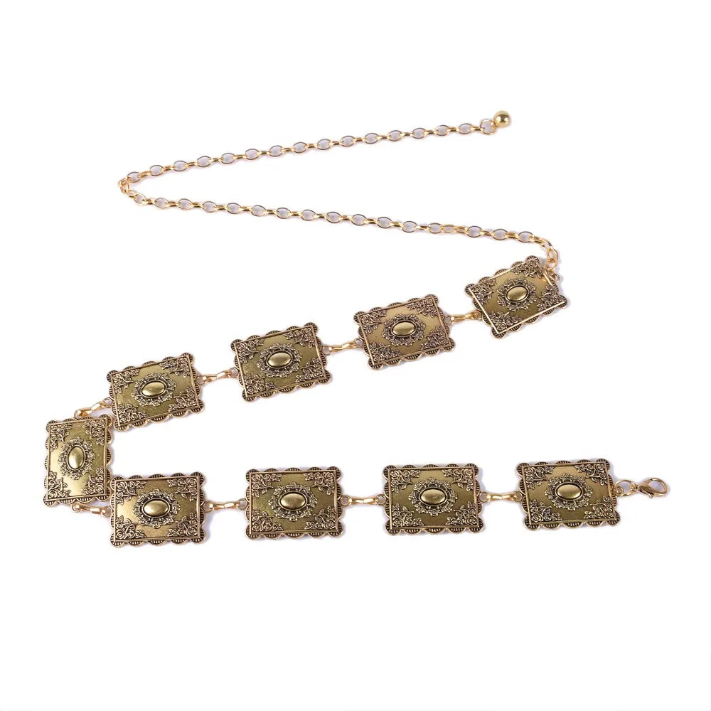 Belt Retro Style Metal Carved Decorative Waist Chain