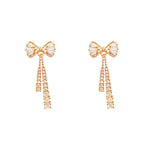 Fashion Bow Crystal Zircon Earrings For Women Trendy Party Jewelry Ear Accessories Valentine's Day Gift