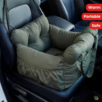 Dog Car Seat with Safety Belt – Non-Slip Pet Car Bed for Small Dogs, Washable Travel Carrier with Secure Straps for Safe Car