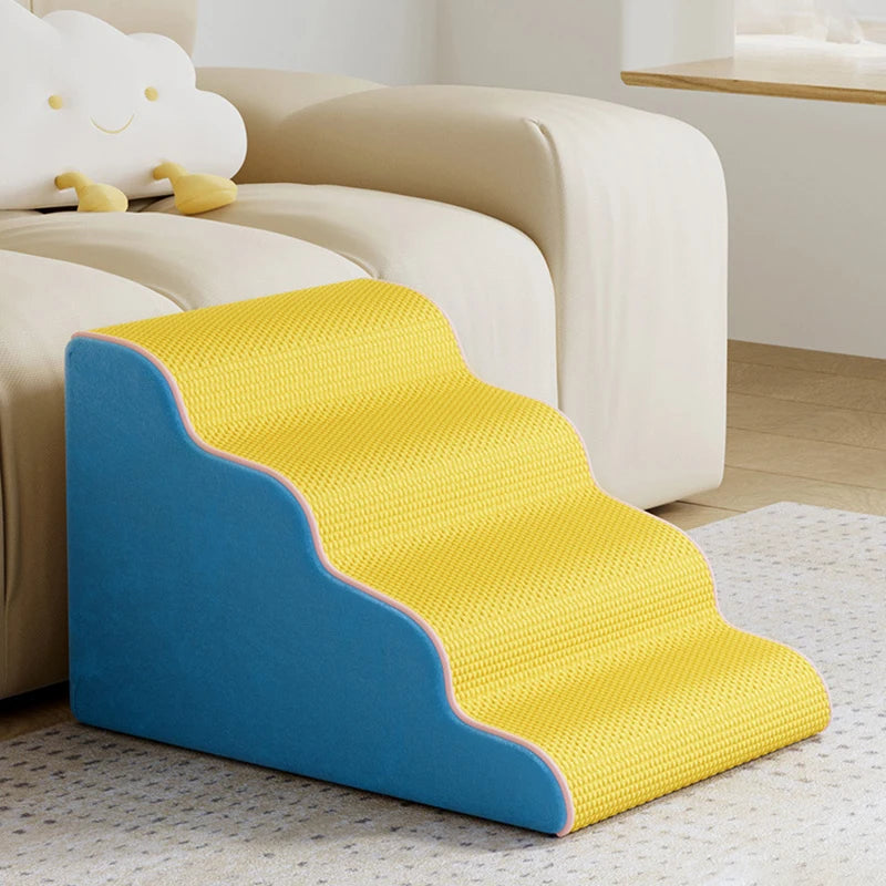 Dog Cat Ramp Ladder 3/4 Step Pet Stair Memory Foam Sponge Dogs Sofa Removable and Washable Training Pet Ramp Stairs Pet Supplies