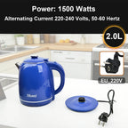 2.0L Fast Boil Electric Kettle Stainless Steel Portable Water Heater Electric Tea Pot for Home Use Travel Business