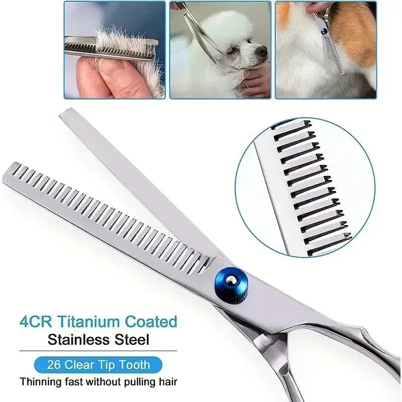 Pet Safe Scissors - Ambidextrous Stainless Steel Dog Grooming Shears