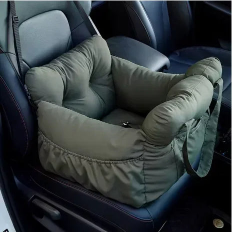 Dog Car Seat with Safety Belt - Non-Slip Pet Car Bed for Small Dogs, Washable Travel Carrier with Secure Straps for Safe Car