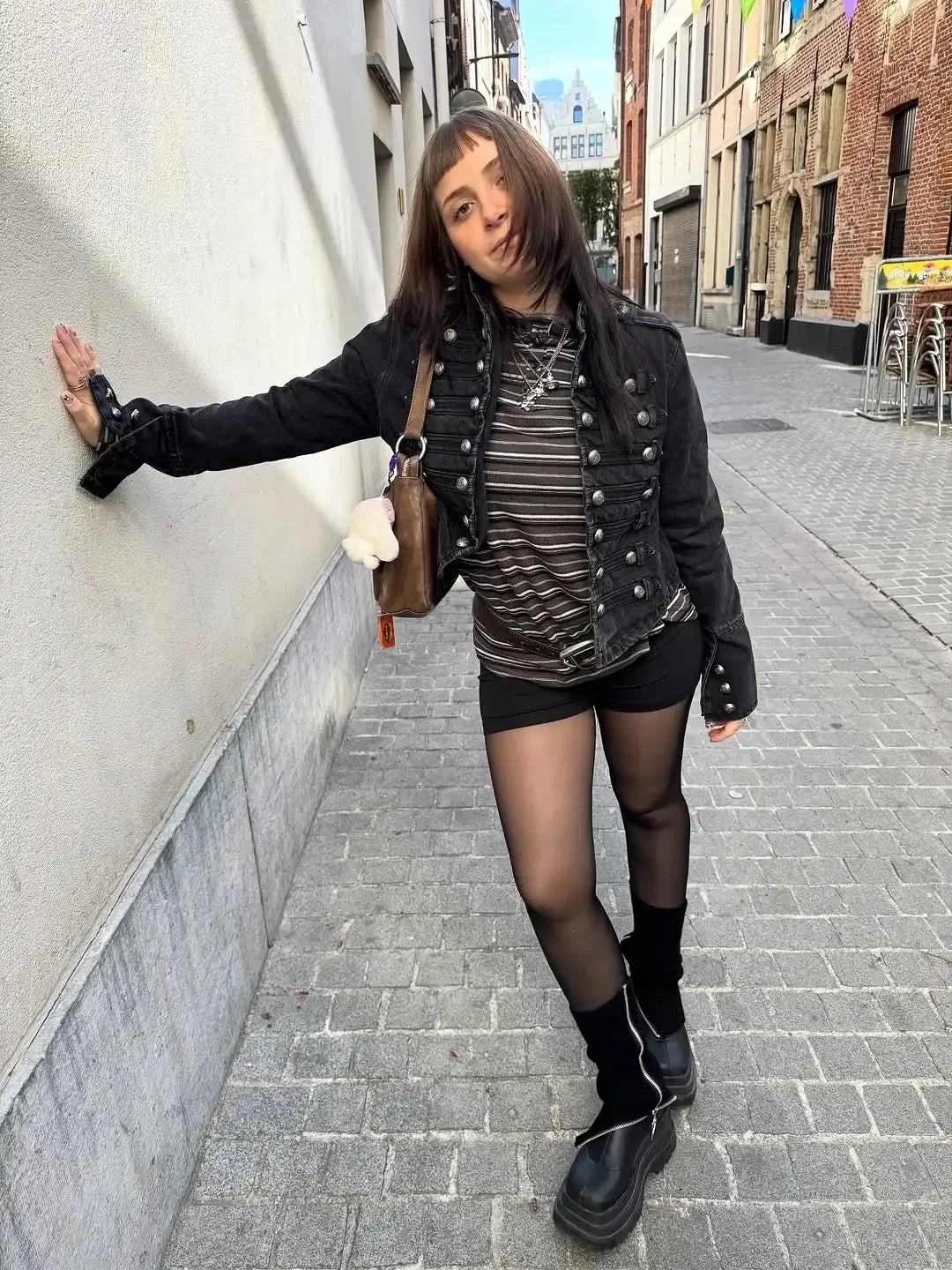 Vintage Denim Military Jacket Women Retro Solid Round Neck Single Breasted Slim Short Jackets 2026 Lady Daily Street Outerwears