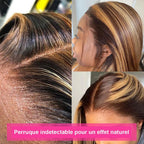 Collage of hair extensions with a focus on natural look and texture.