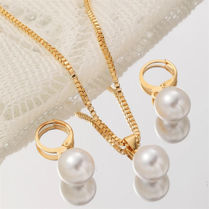 Pearl Pendant Imitation Jewelry Set for Women