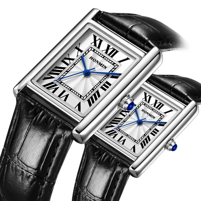 Couple's Watches for Men Women Fashion Casual Leather Simple Dial Waterproof Quartz Wristwatches Lovers Watch Gift Drop Shipping
