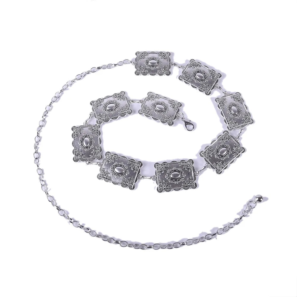 Belt Retro Style Metal Carved Decorative Waist Chain