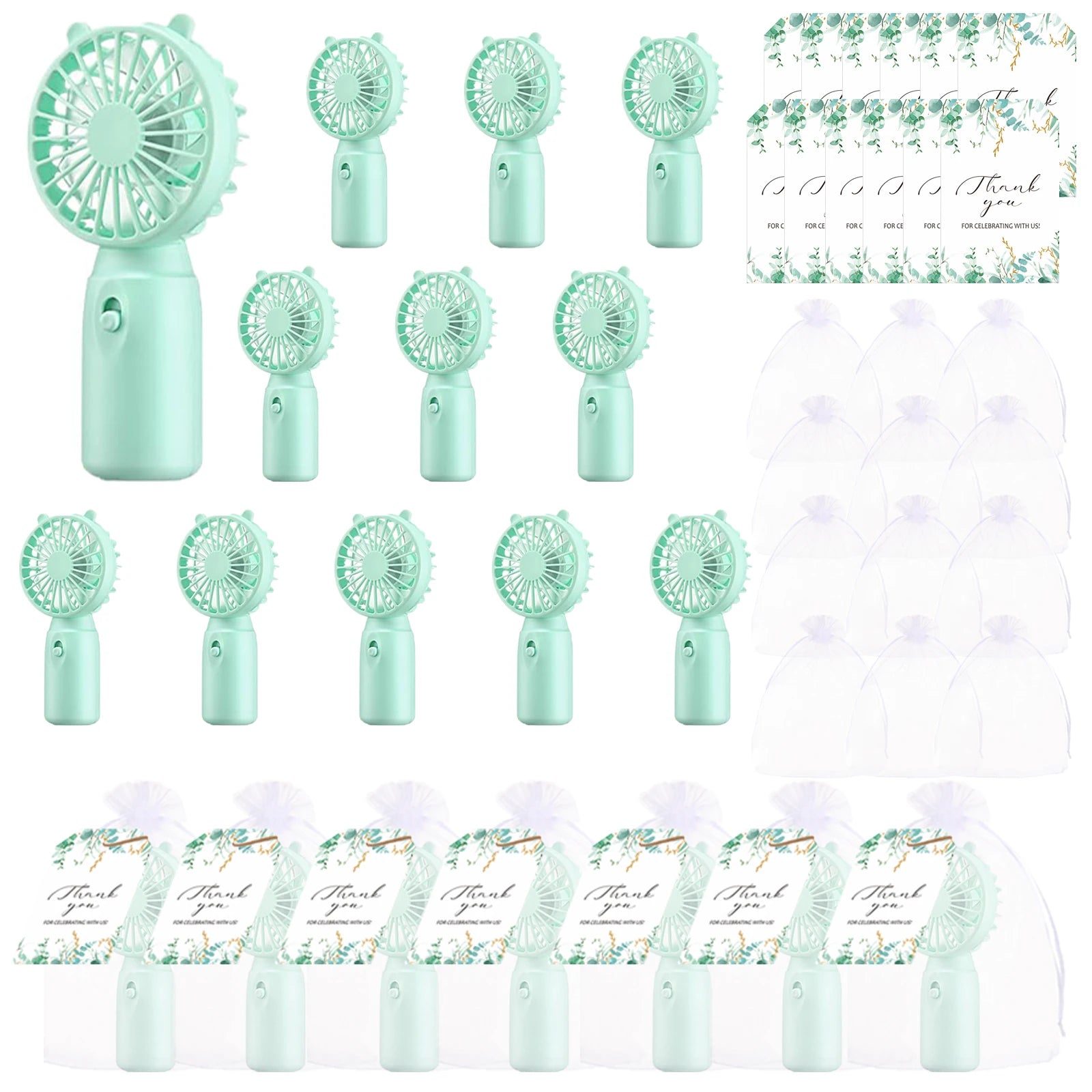 12-80PCS Portable Fans Bulk for Wedding Battery Operated