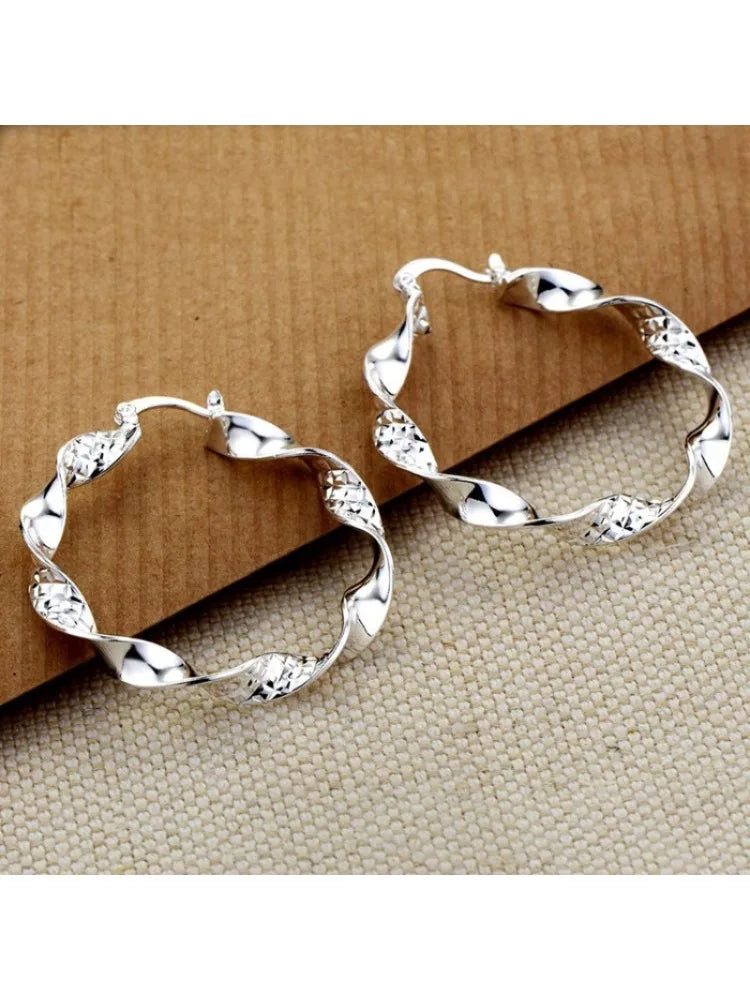 Sterling 925 Silver Hoop Earrings