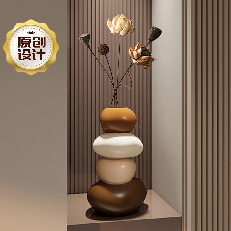 Home Decpr Stone Running Vase Living Room Niche Entrance Cabinet TV Cabinet Decoration Stone Shaped Ornaments Housewarming Gift