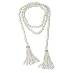 Pearl Beaded Necklace Charm Tassel Sweater Chain Neck Jewelry Accessories Waistband Women