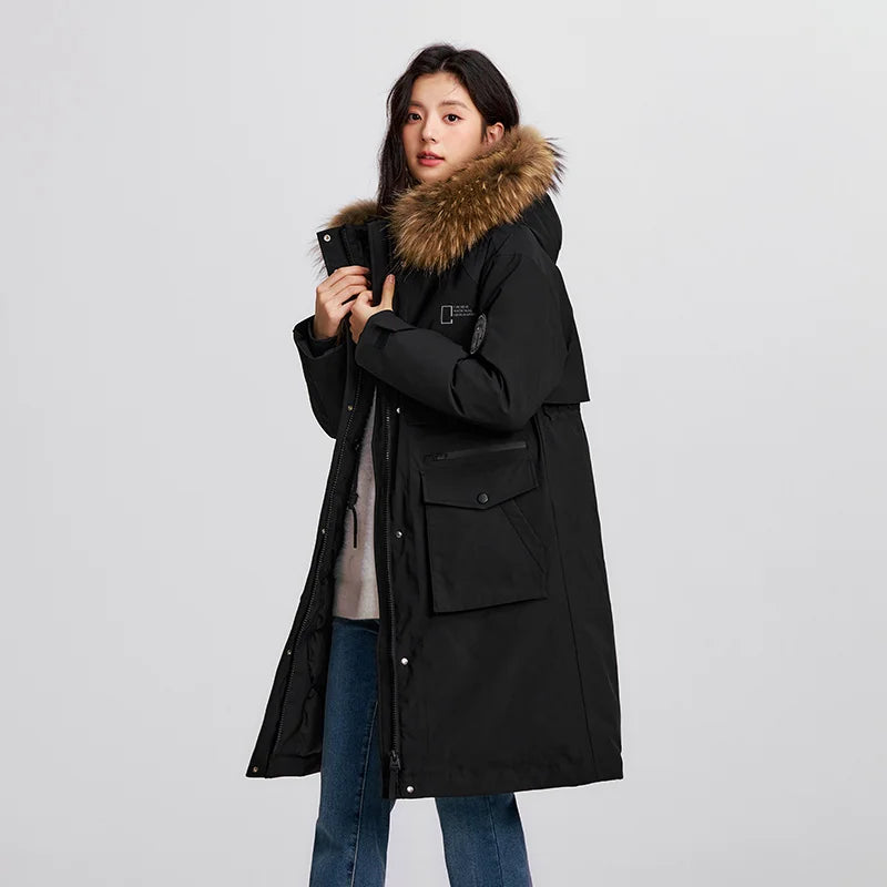 Down Jacket Women Goose Down Winter Waterproof Oil-proof Stain-proof Outerwear