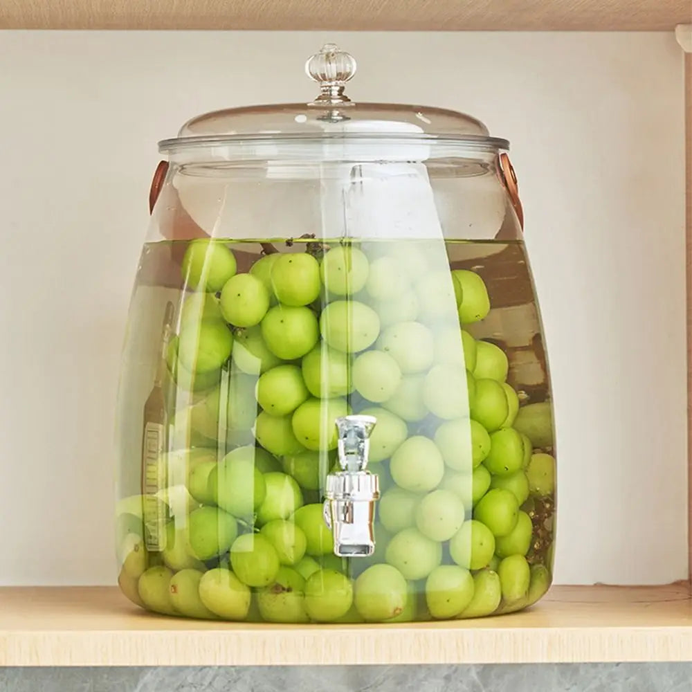 3/5/9L Large Capacity Cold Water Kettle with Tap Clear Fruit Tea Cold Brewing Kettle Drink Dispensers