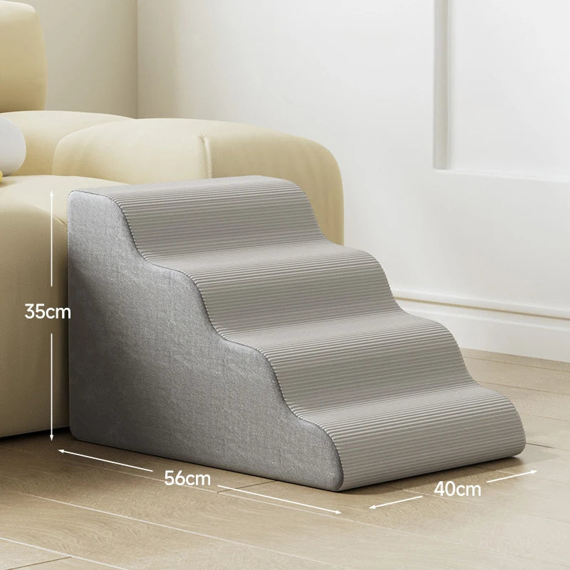 Dog Cat Ramp Ladder 3/4 Step Pet Stair Memory Foam Sponge Dogs Sofa Removable and Washable Training Pet Ramp Stairs Pet Supplies
