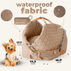 Dog Car Seat for Small Dogs, 3-in-1 Travel Carrier & Dog Bed for Car, Washable, Anti-Slip, Safety Straps, Fits Front & Back Seat