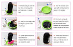 Step-by-step guide on how to care for hair with images and text instructions.